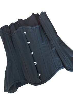 Alter Ego Clothing Black Lace-Up Corset Waist Trainer Boned Size 24